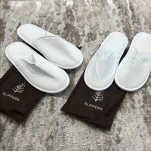 NWT Four Seasons White Slippers Bundle of 2